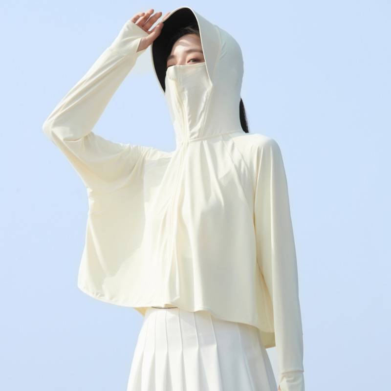 黑膠帽簷防曬衣女士防紫外線防曬服衫