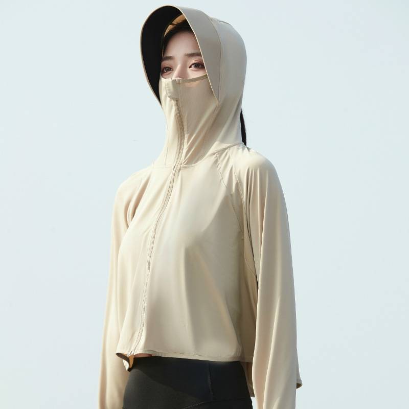 黑膠帽簷防曬衣女士防紫外線防曬服衫