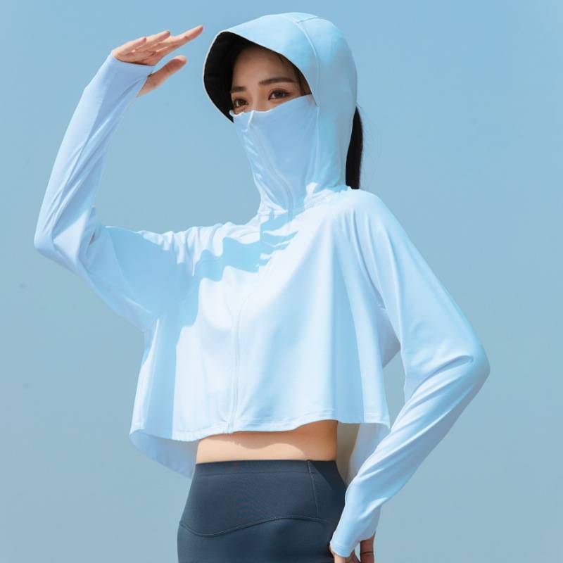 黑膠帽簷防曬衣女士防紫外線防曬服衫