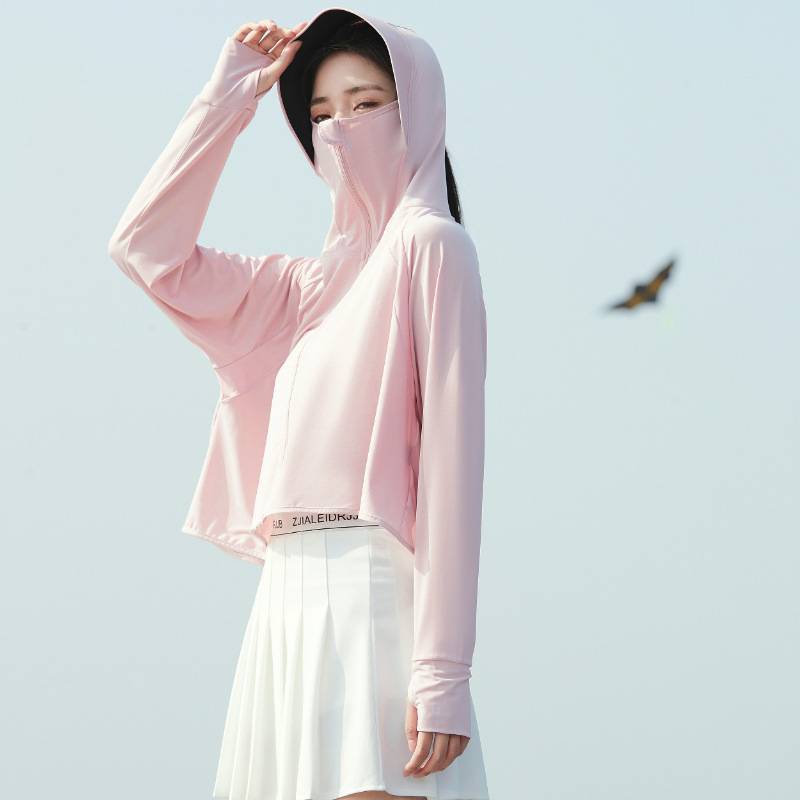黑膠帽簷防曬衣女士防紫外線防曬服衫