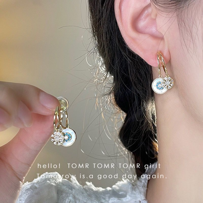 海的女兒 復古彩貝耳環   