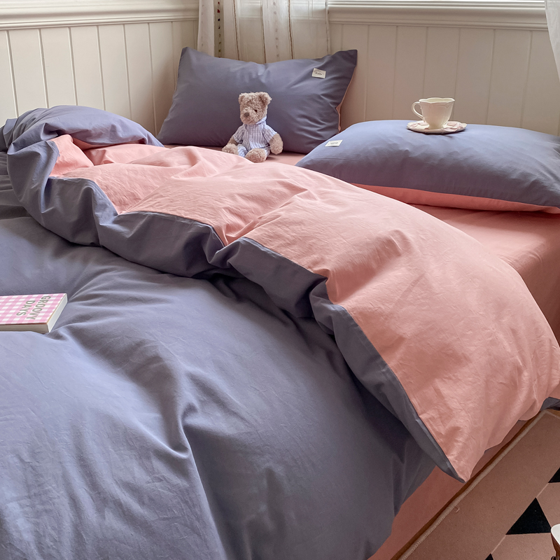 ins北歐風簡約純色床上四件組