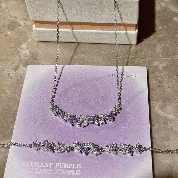 紫藤花盛開 幸福自來 手錬項錬組