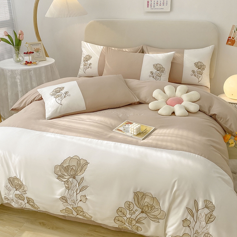 ins全棉四件套田園清新被套床上用品四季通用