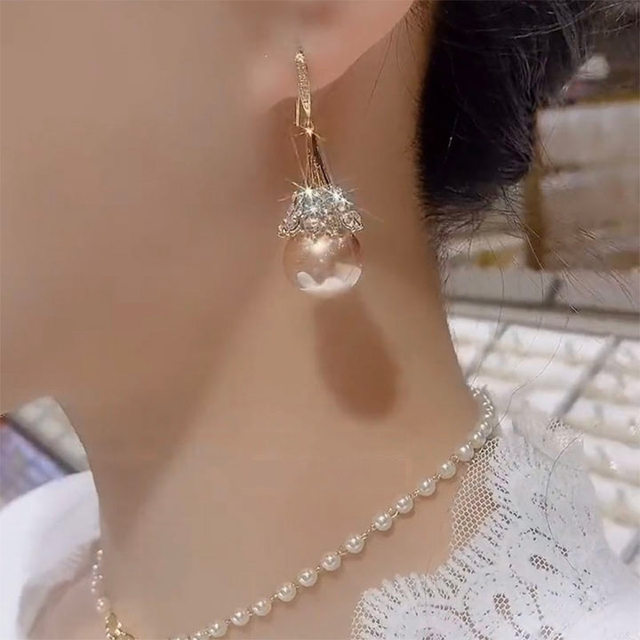 高級香檳色珍珠耳環