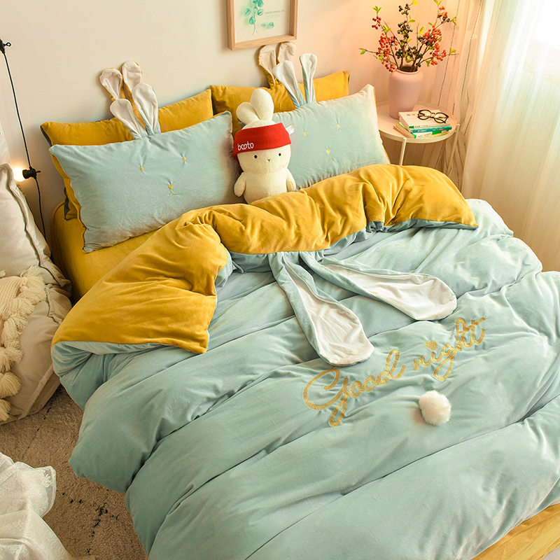 【100%牛奶絨】溫暖一整夜 四件組 床包*1+被套*1+枕套*2