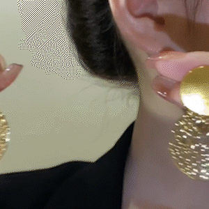 網狀鏤空金色個性耳環