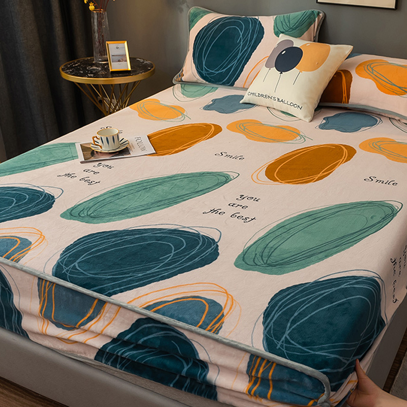 草莓清新粉100% 牛奶絨雙面防水 加厚柔軟床包床單