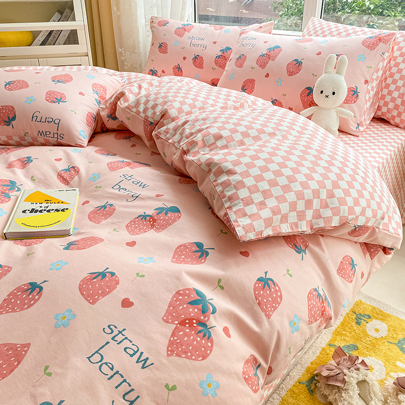 ins田園風居家全棉床上四件套純棉