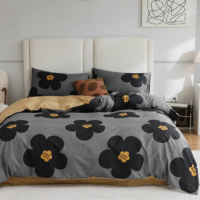 瑪奇朵 歐美式ins田園油畫文藝風純棉四件組