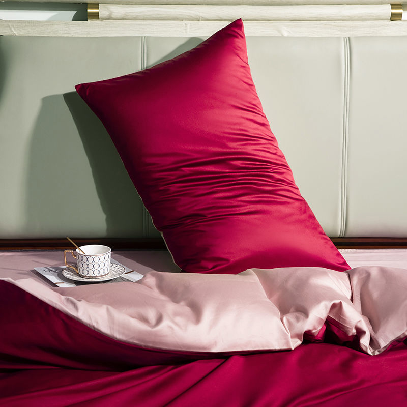 貢緞60s全棉枕套星際酒店品質母嬰級印染拼接色枕套