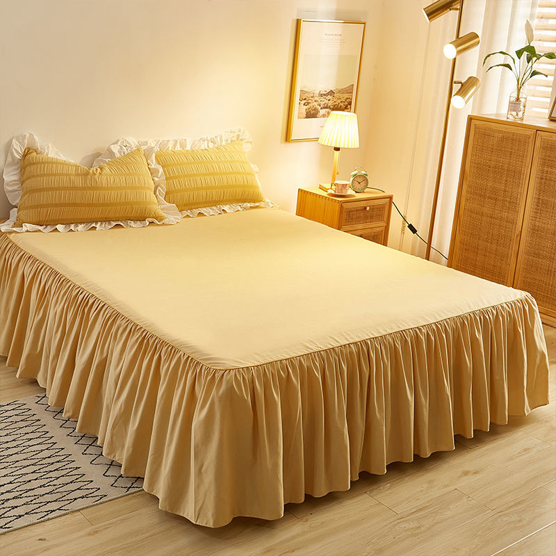 泡芙小姐 純色馬卡龍 ins風 花邊床裙 四件組