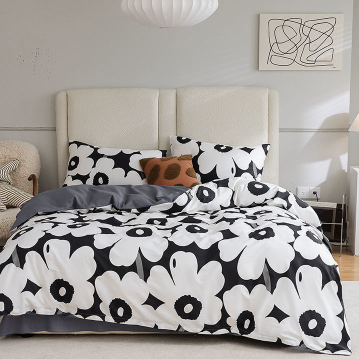 瑪奇朵 歐美式ins田園油畫文藝風純棉四件組