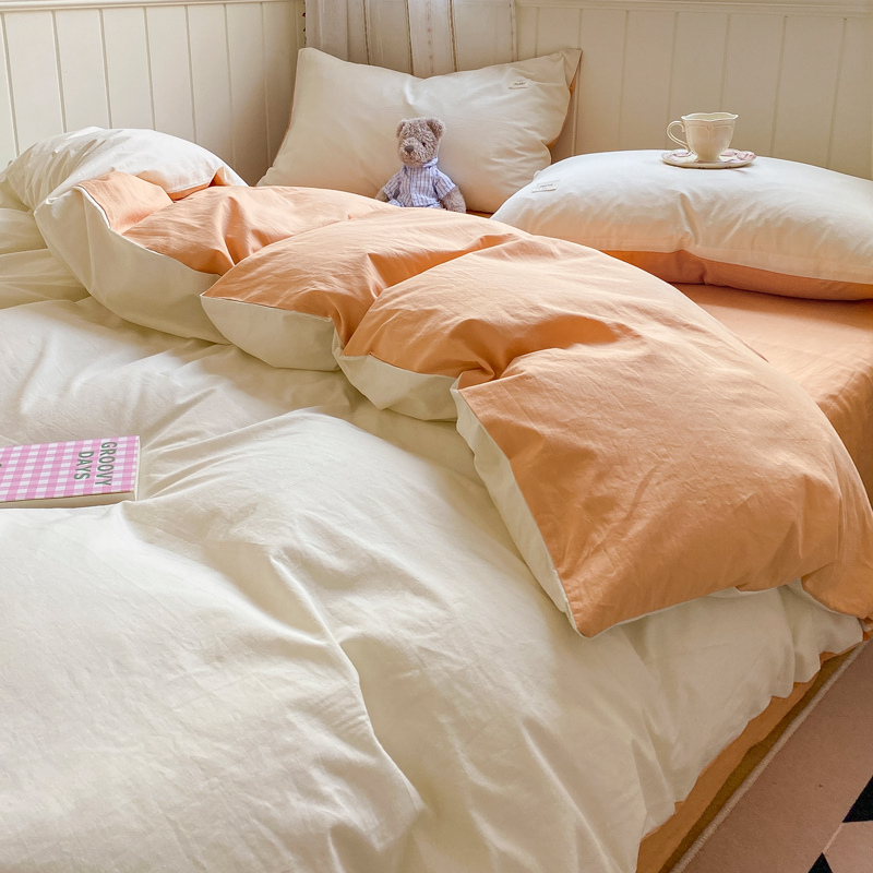 ins北歐風簡約純色床上四件組