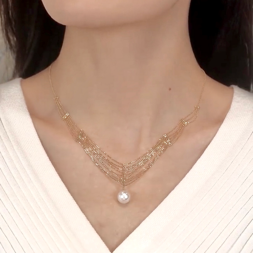 金色蕾絲珍珠項錬