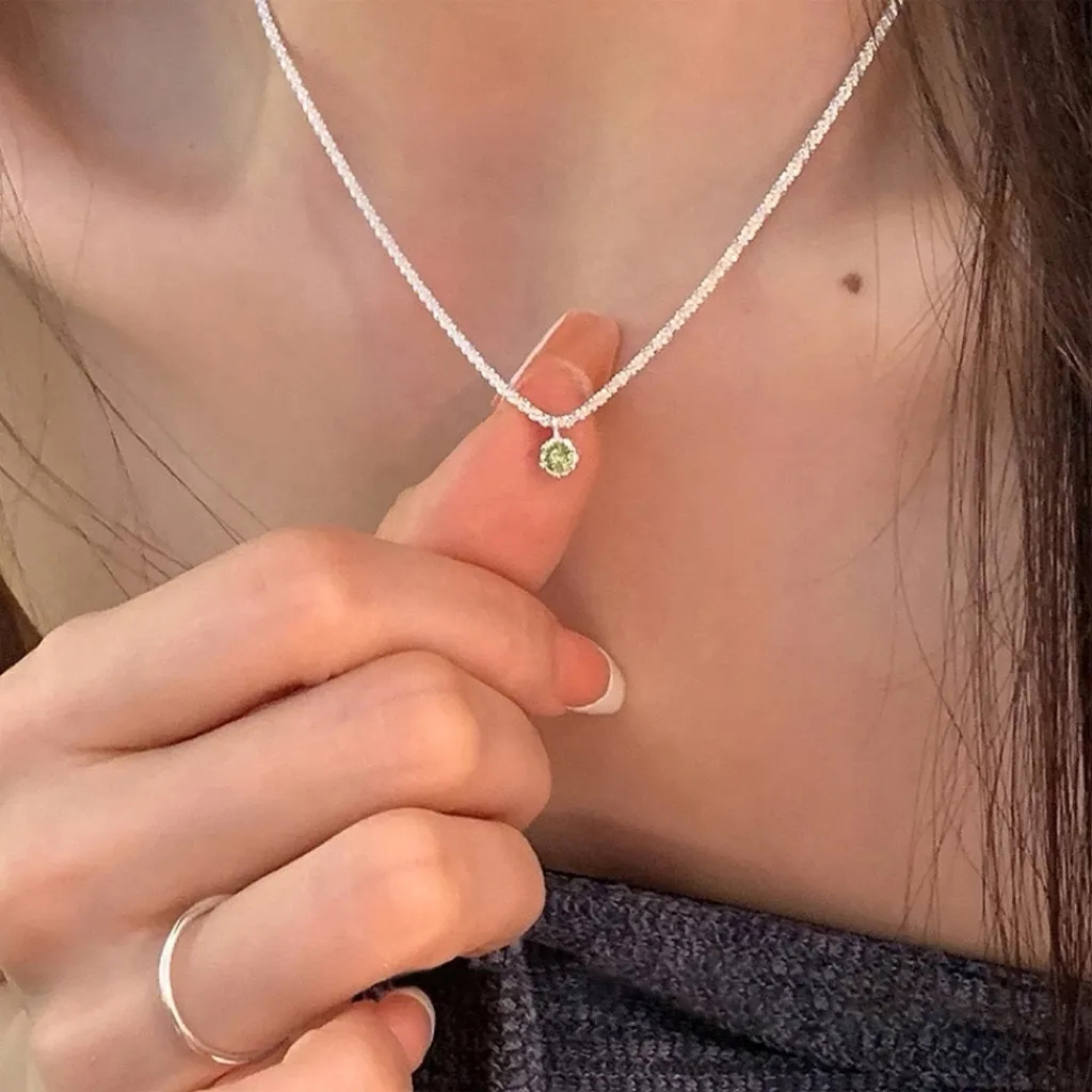 S925銀波光粼粼莫桑鑽項錬