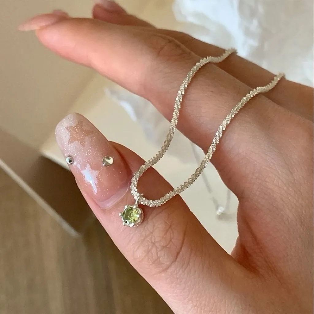 S925銀波光粼粼莫桑鑽項錬