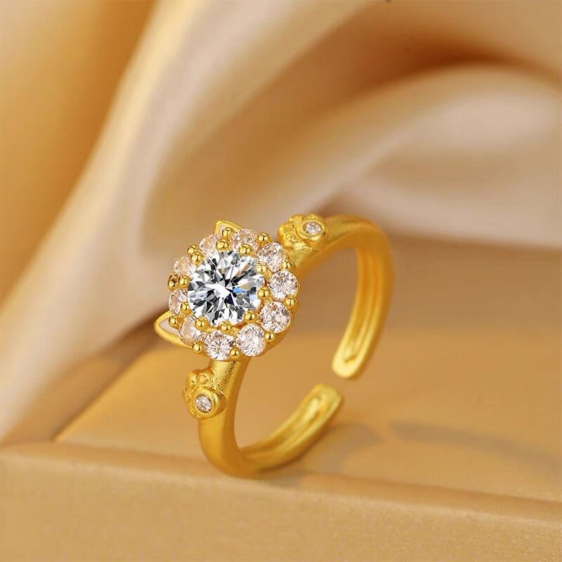 可愛招財貓咪旋轉開口戒指