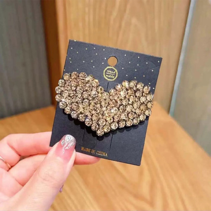 名媛氣質閃鑽愛心髮夾