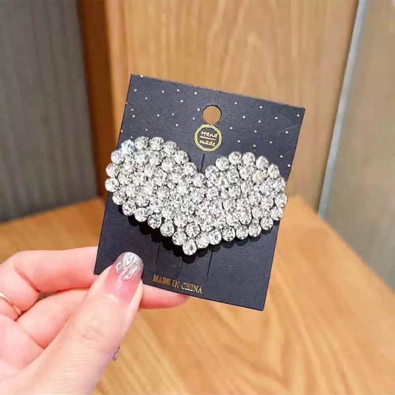 名媛氣質閃鑽愛心髮夾