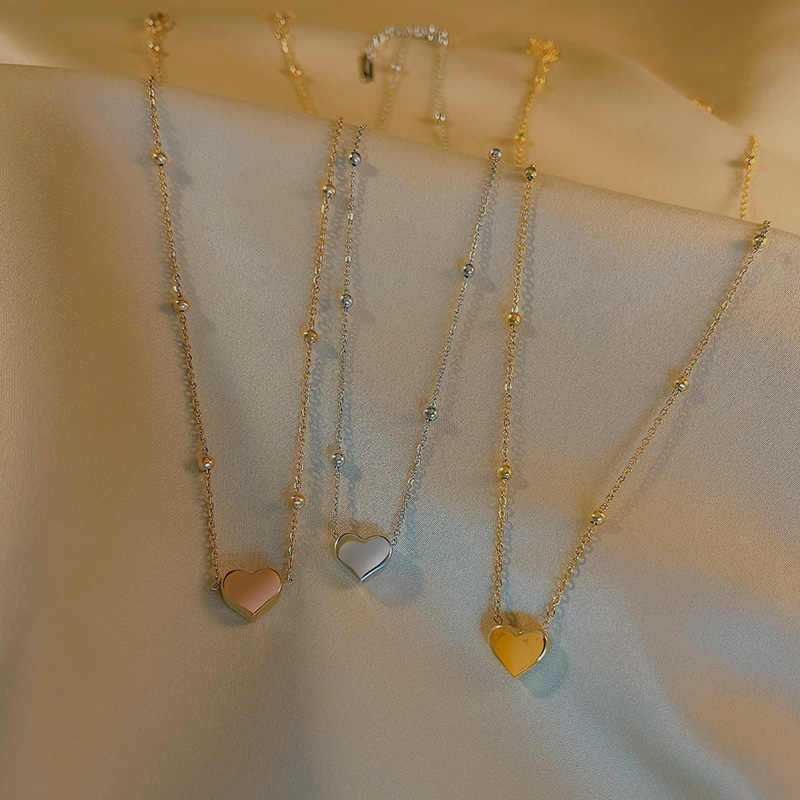 簡約愛心不掉色純銀項錬