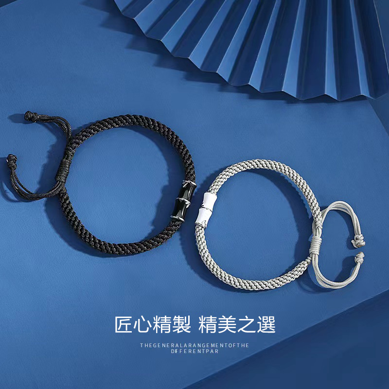 竹節情侶純銀手鍊手環