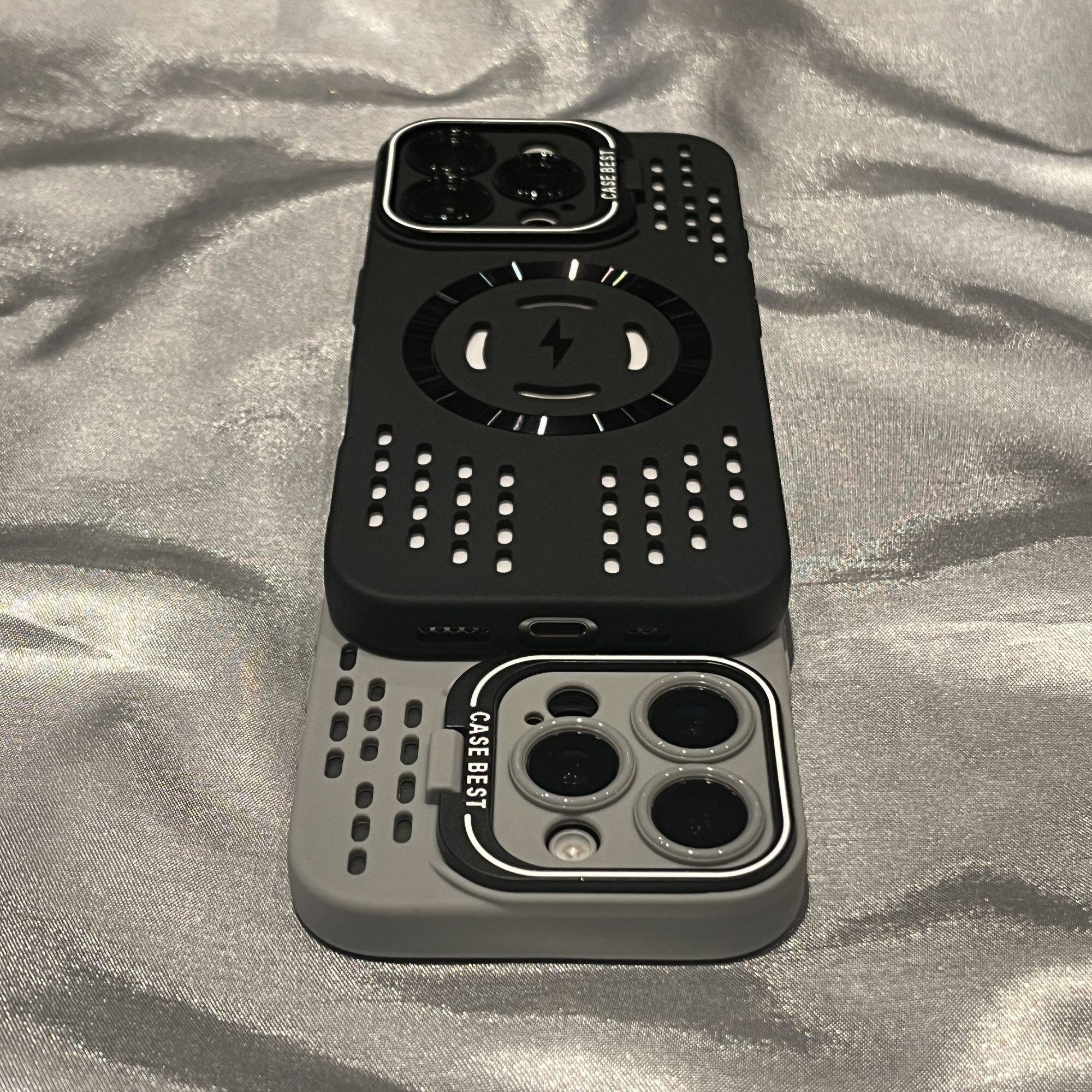 新款散熱鏤空點透氣磁吸蘋果保護殼