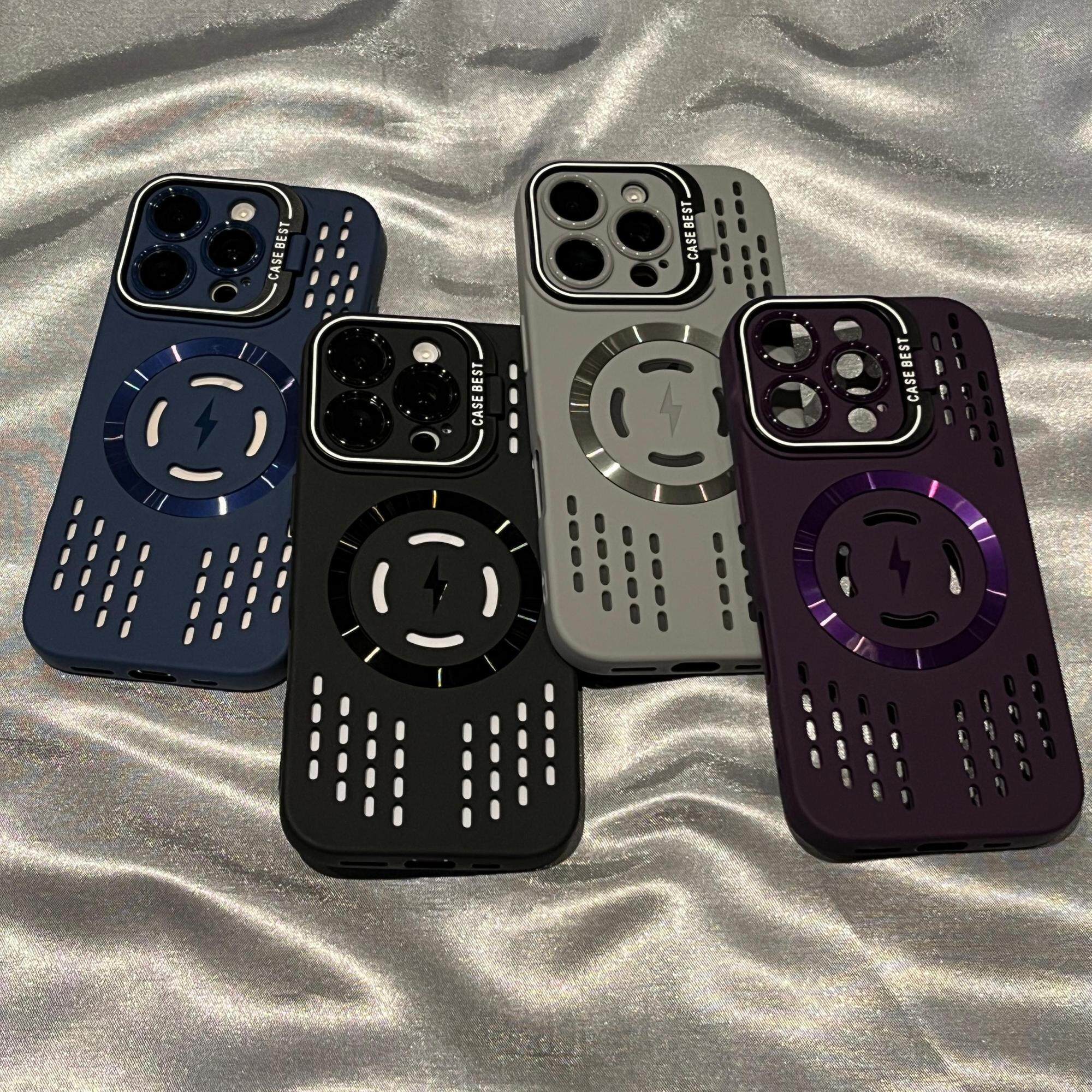 新款散熱鏤空點透氣磁吸蘋果保護殼