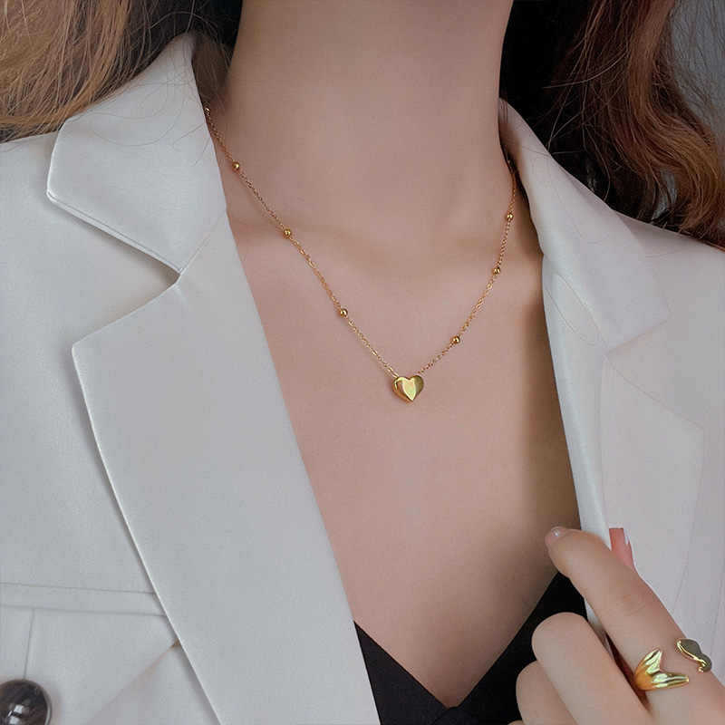 簡約愛心不掉色純銀項錬