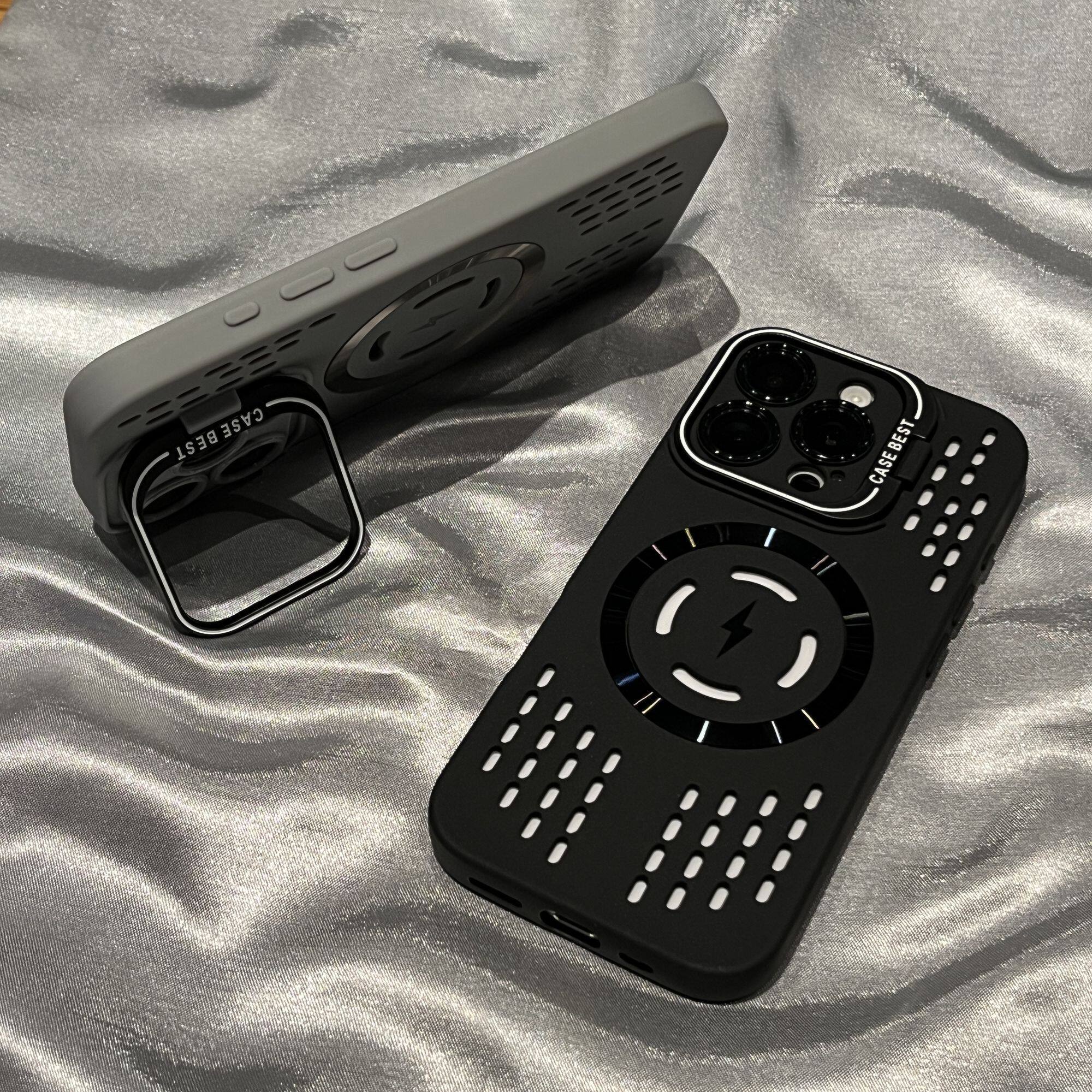 新款散熱鏤空點透氣磁吸蘋果保護殼