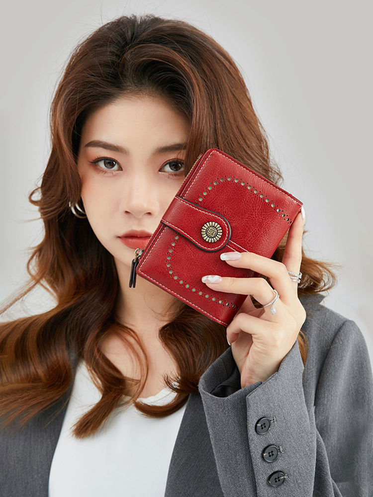 精緻鏤空高檔零皮夾大容量卡包