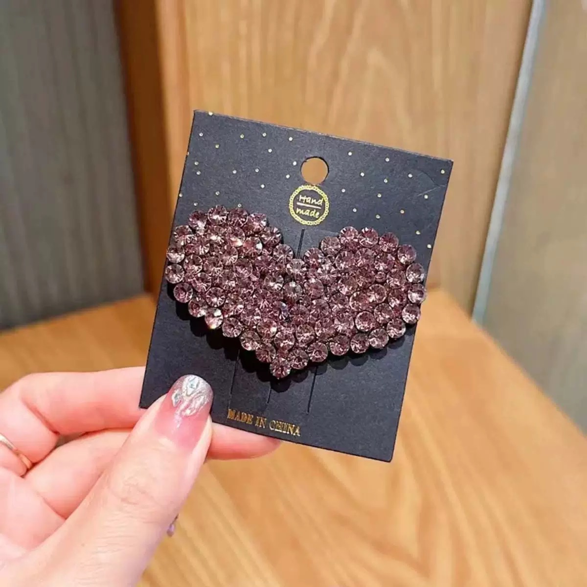 名媛氣質閃鑽愛心髮夾