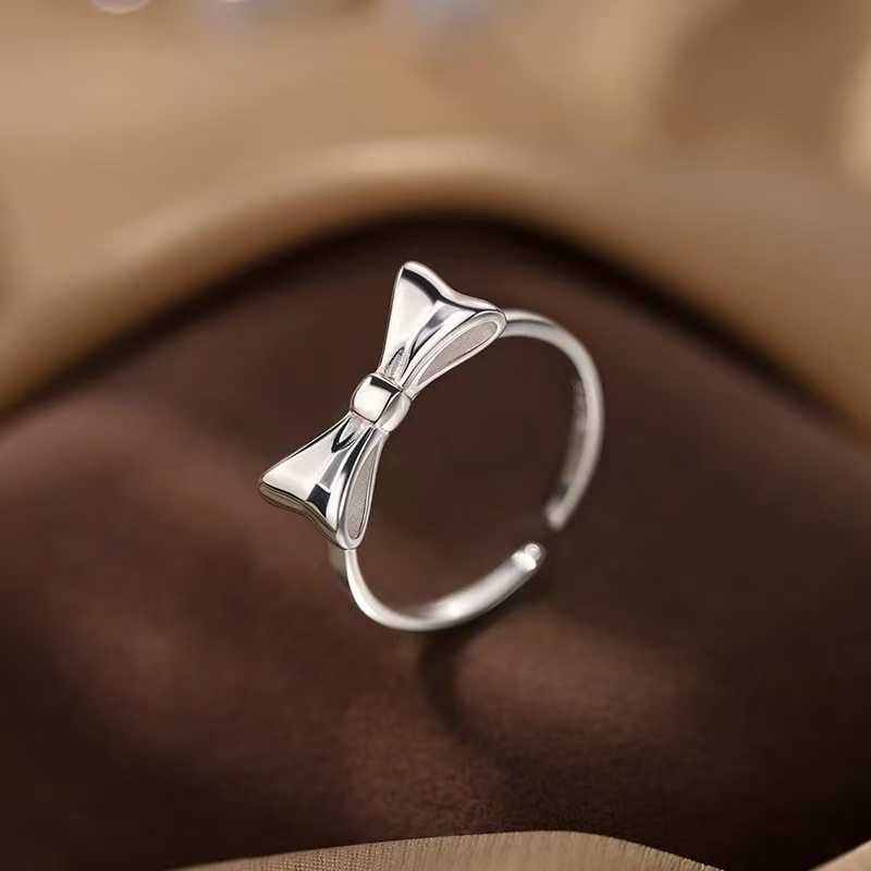 925銀在逃公主蝴蝶結戒指           