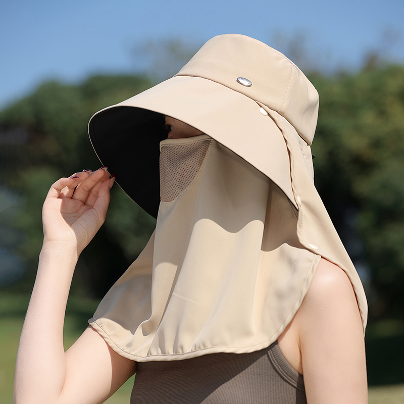 夏季防曬帽大帽簷遮臉面罩防紫外線遮陽帽