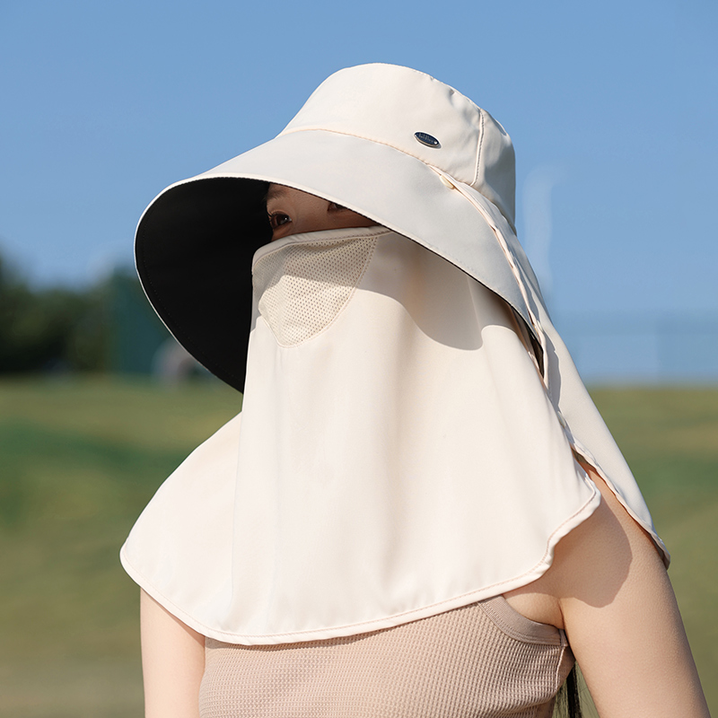 夏季防曬帽大帽簷遮臉面罩防紫外線遮陽帽
