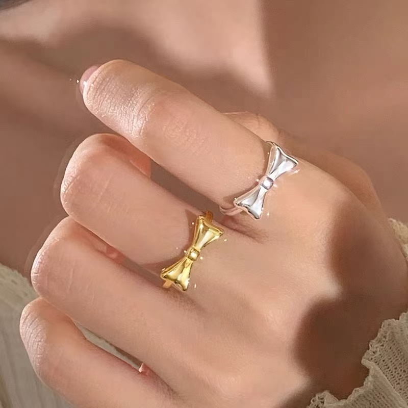 925銀在逃公主蝴蝶結戒指           