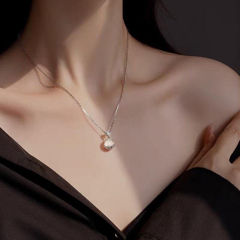 輕奢小眾平安鎖吊墜項鍊