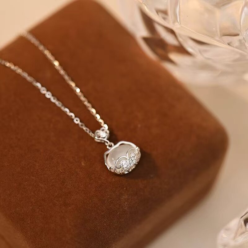 輕奢小眾平安鎖吊墜項鍊