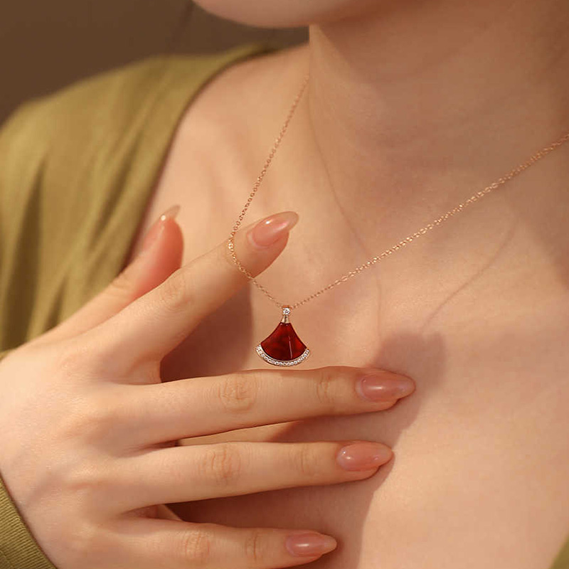 新款小裙子白貝母純銀項鍊