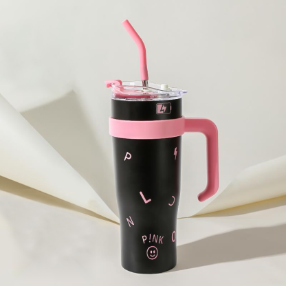 黑粉BLACKPINK雙煞巨無霸保溫杯大容量吸管杯