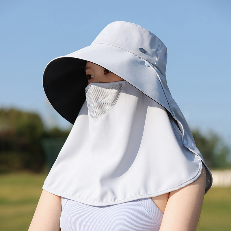 夏季防曬帽大帽簷遮臉面罩防紫外線遮陽帽
