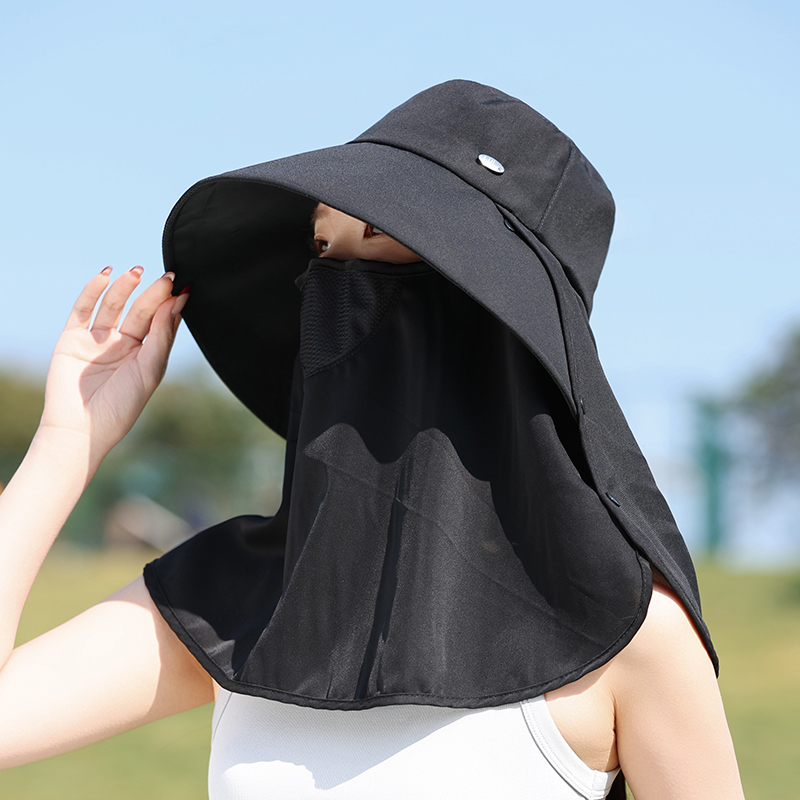 夏季防曬帽大帽簷遮臉面罩防紫外線遮陽帽