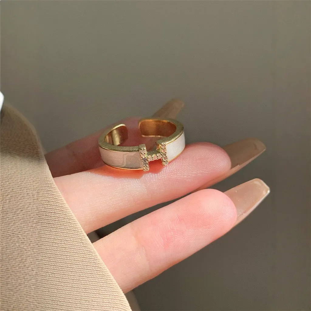 輕奢氣質H字母戒指