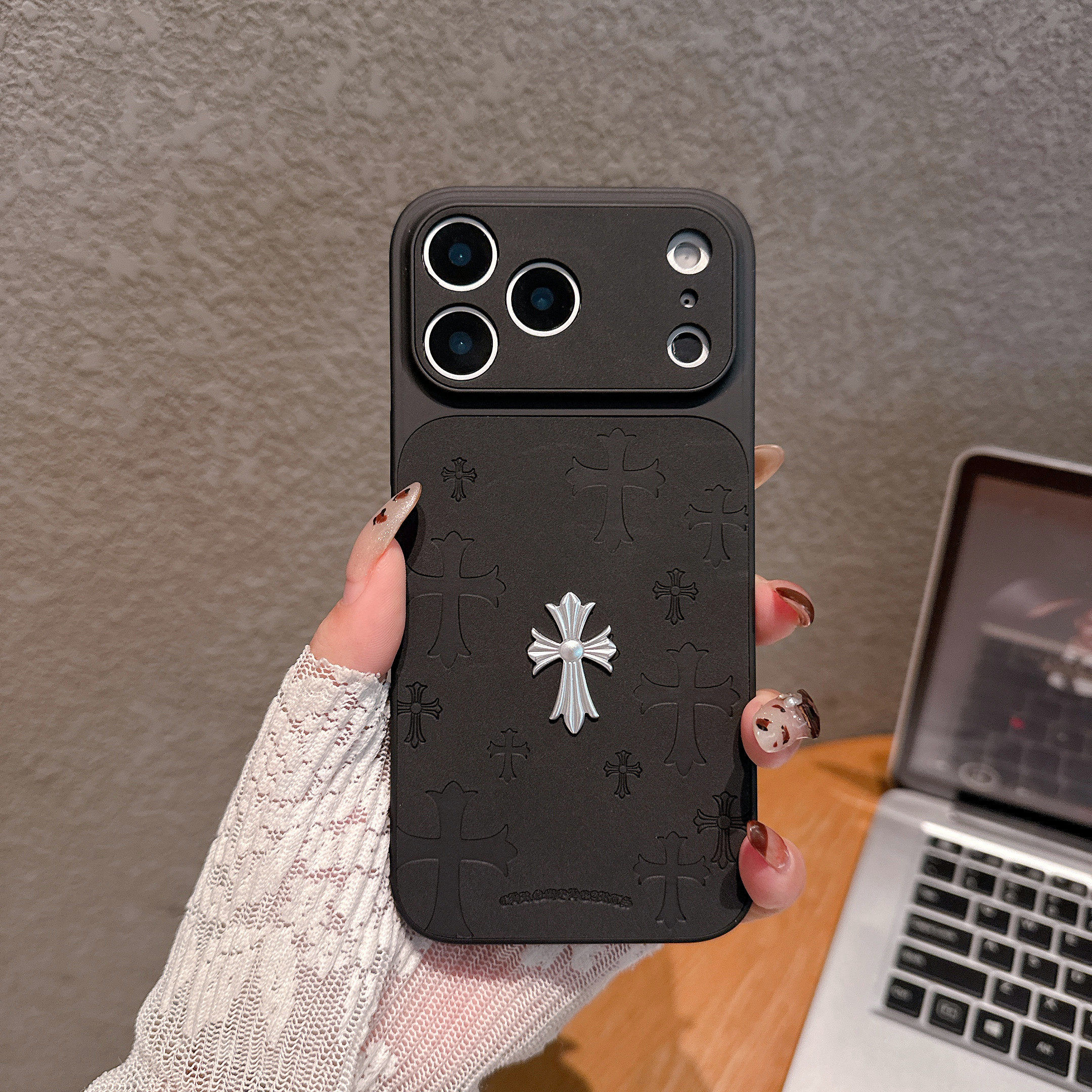 金屬立標克羅心iphone蘋果保護殼