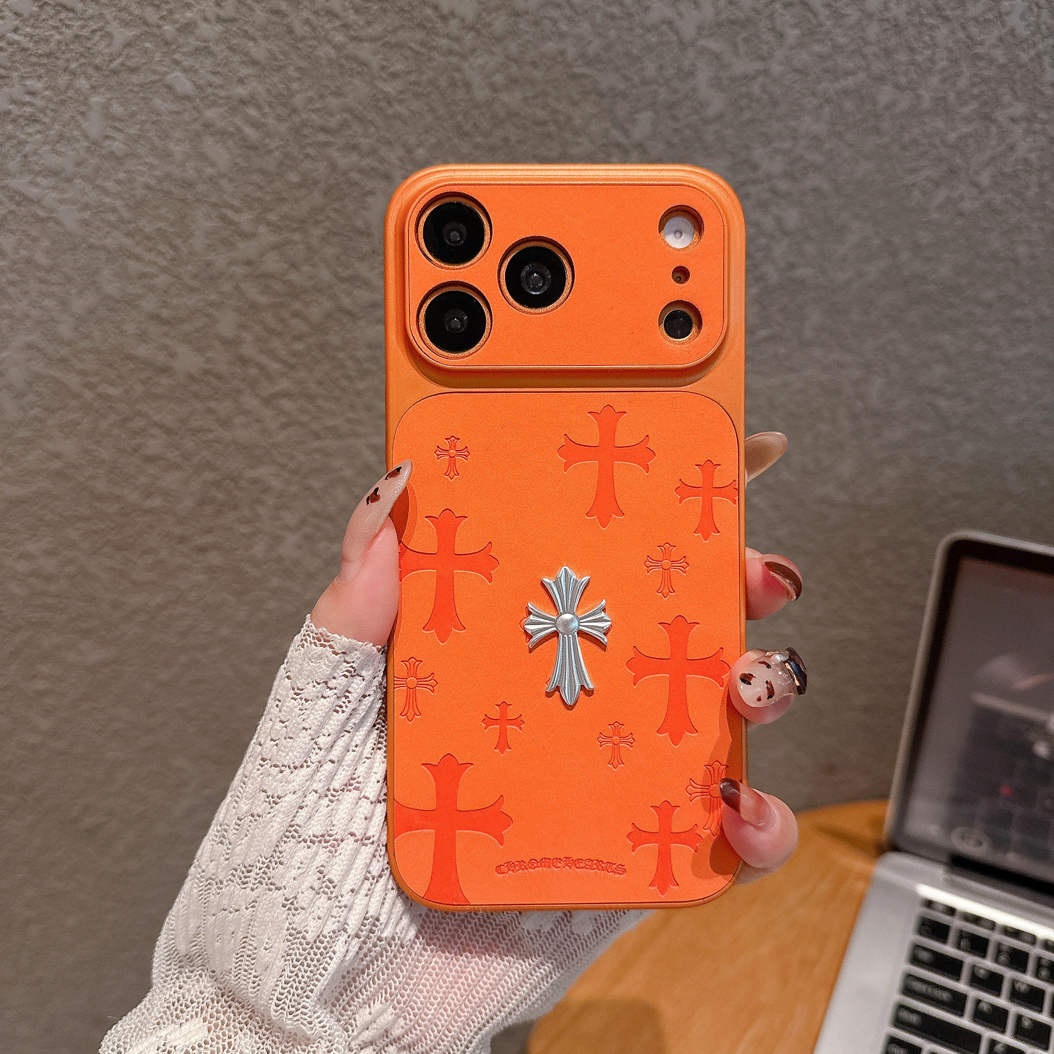 金屬立標克羅心iphone蘋果保護殼