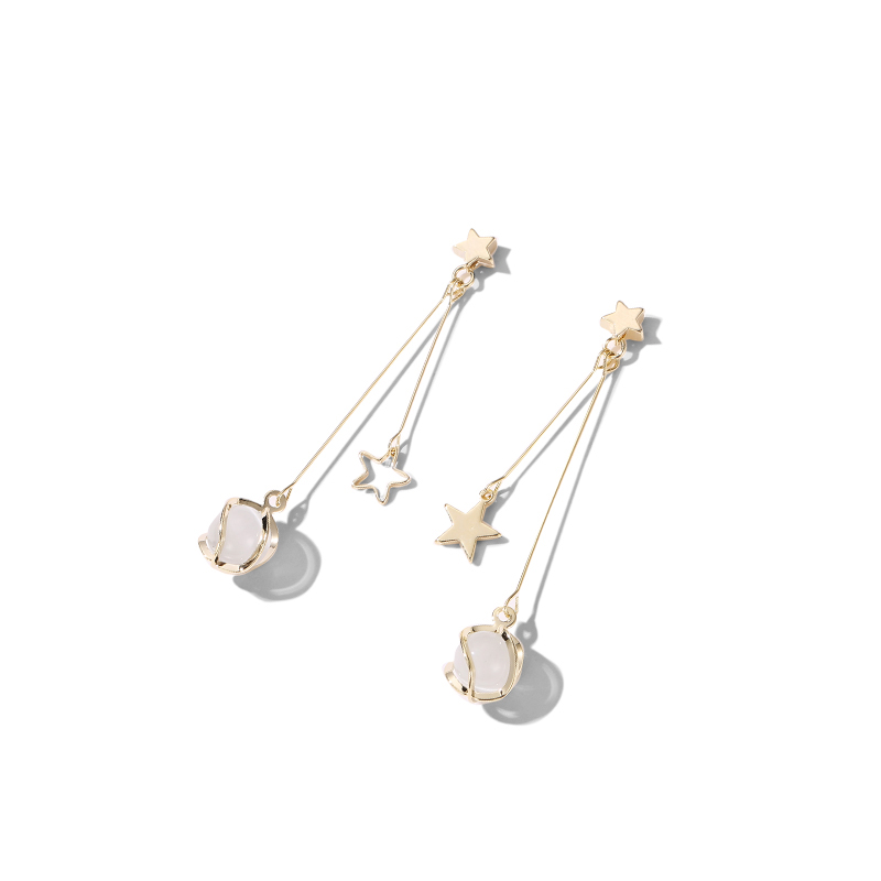 貓眼石耳環 耳夾無耳洞耳環