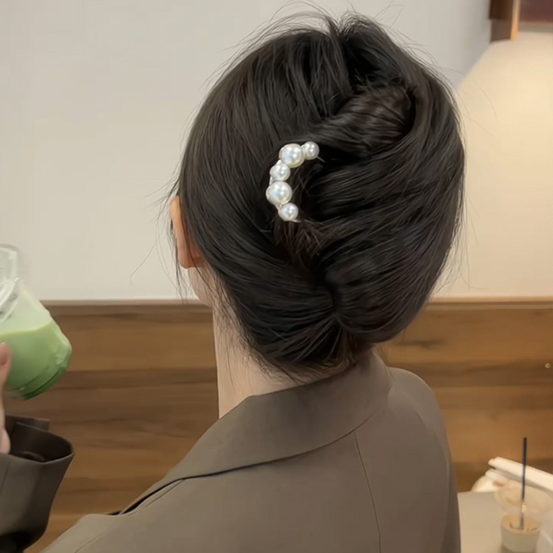 珍珠U型髮簪 氣質簪子