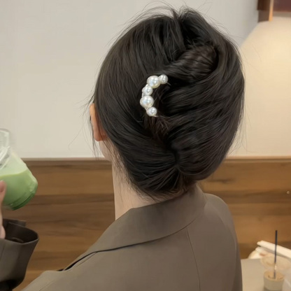 珍珠U型髮簪 氣質簪子
