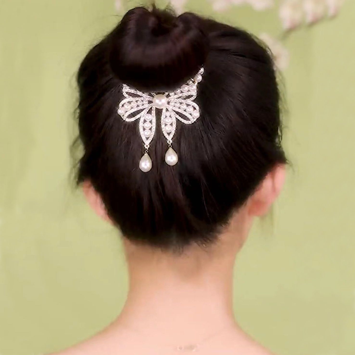 精緻甜美珍珠蝴蝶結髮飾