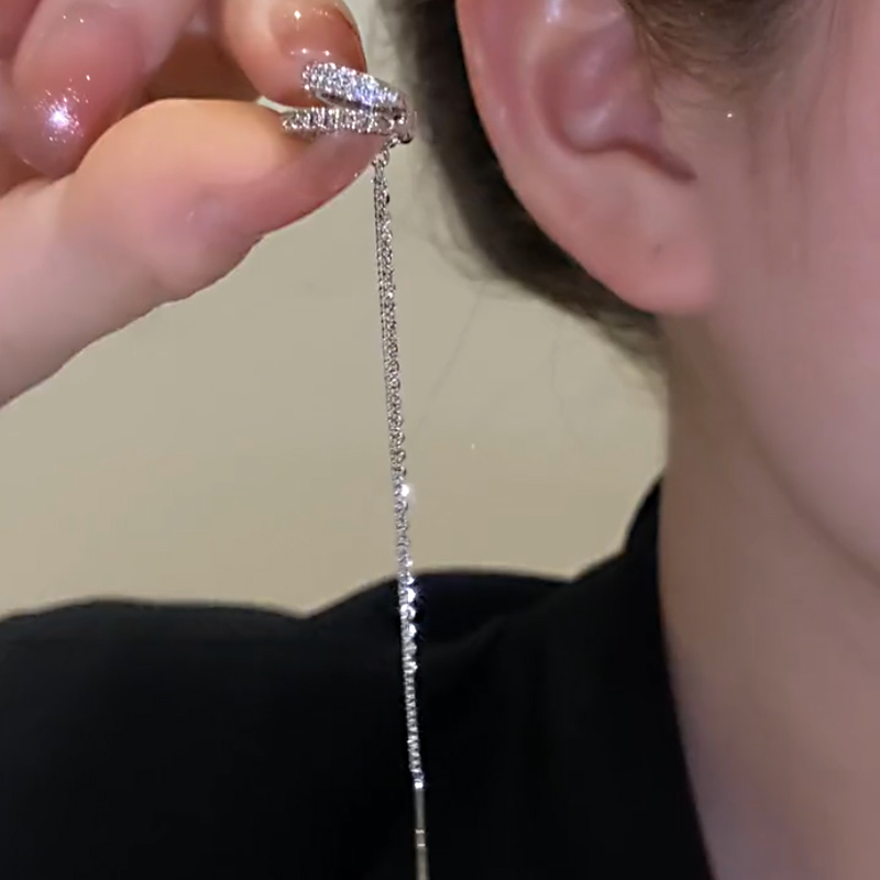 個性雙層圓圈耳針一體式耳骨夾